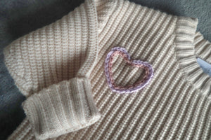 "I Heart You" Embroidered Knitted Jumper