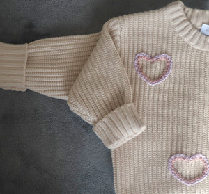 "I Heart You" Embroidered Knitted Jumper